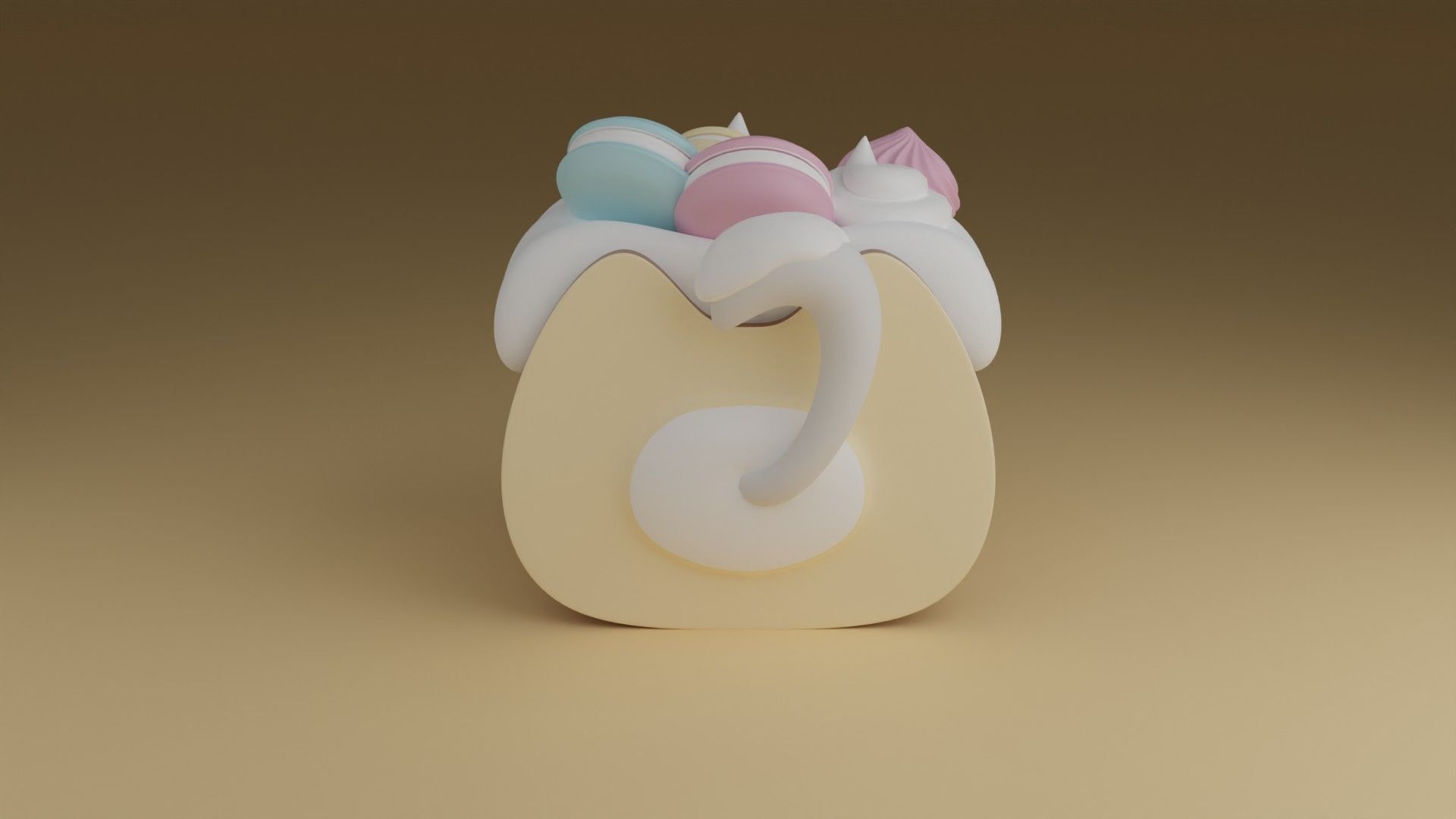 kitty cake 3D print model_10