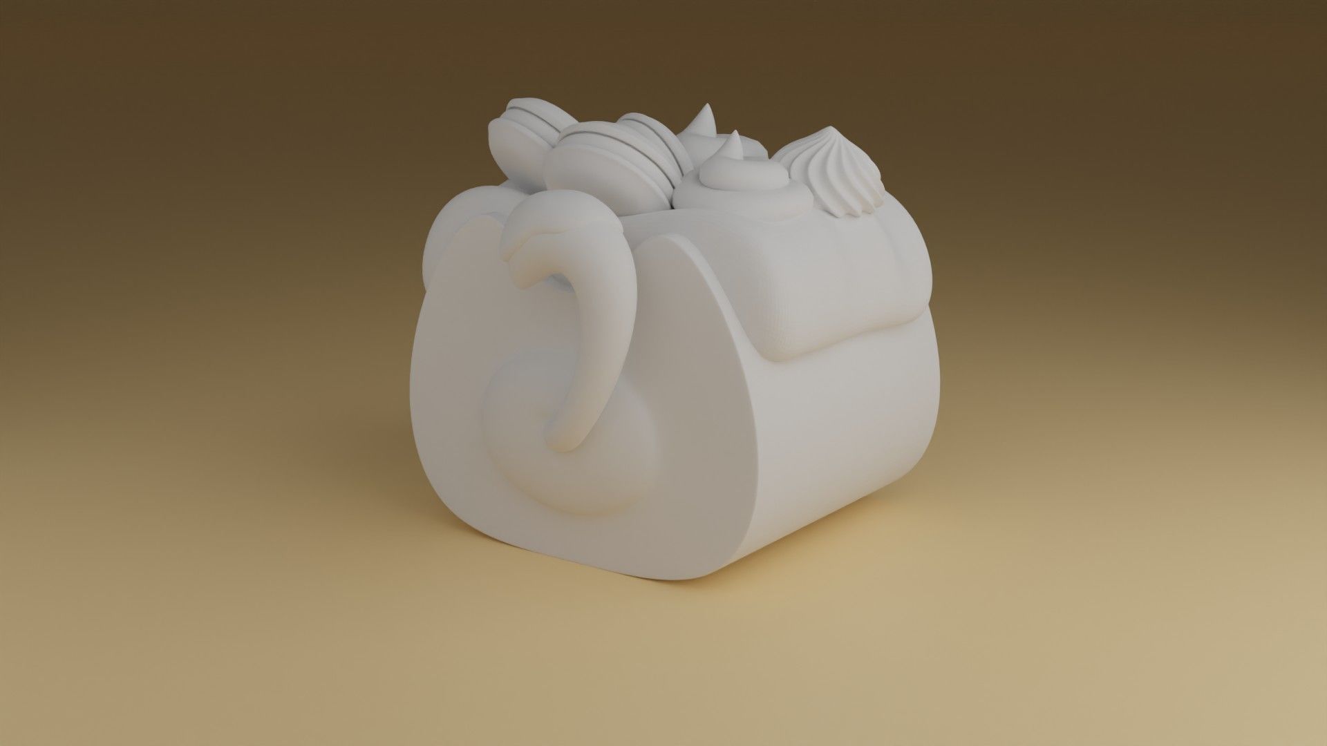 kitty cake 3D print model_3