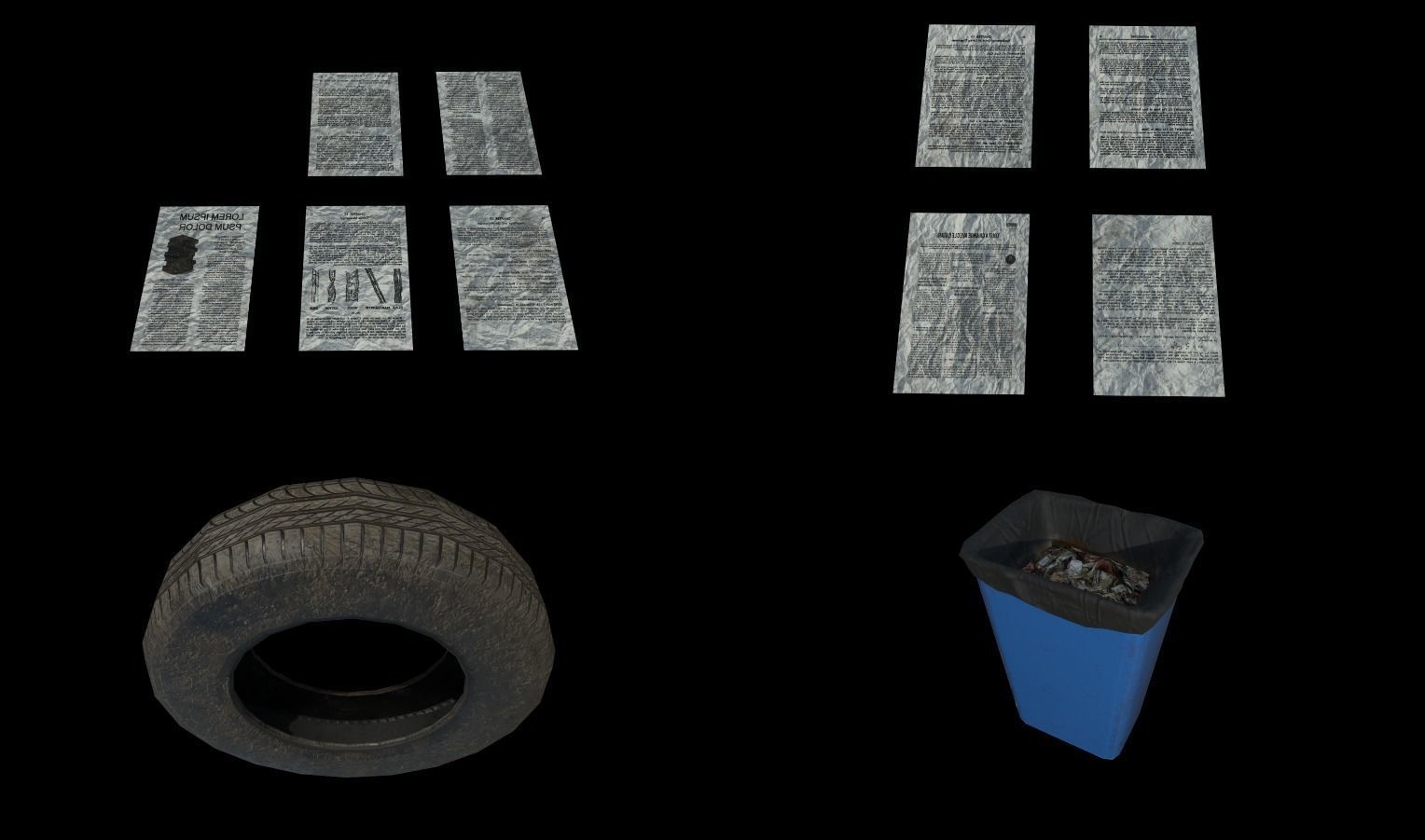 Modular Horror Hospital Pack Low-poly 3D model_42