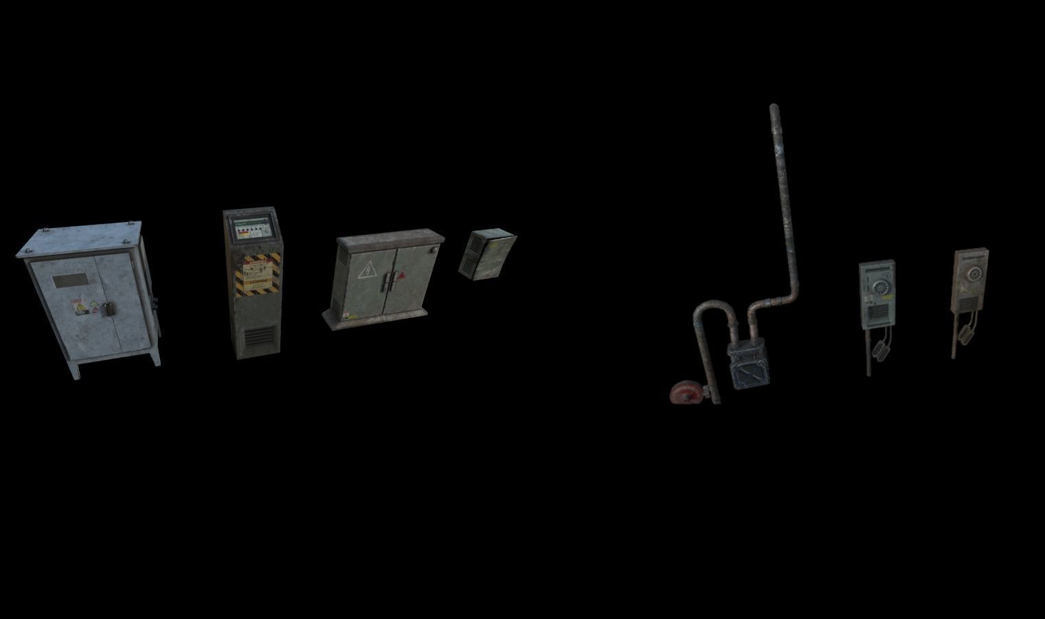 Modular Horror Hospital Pack Low-poly 3D model_54