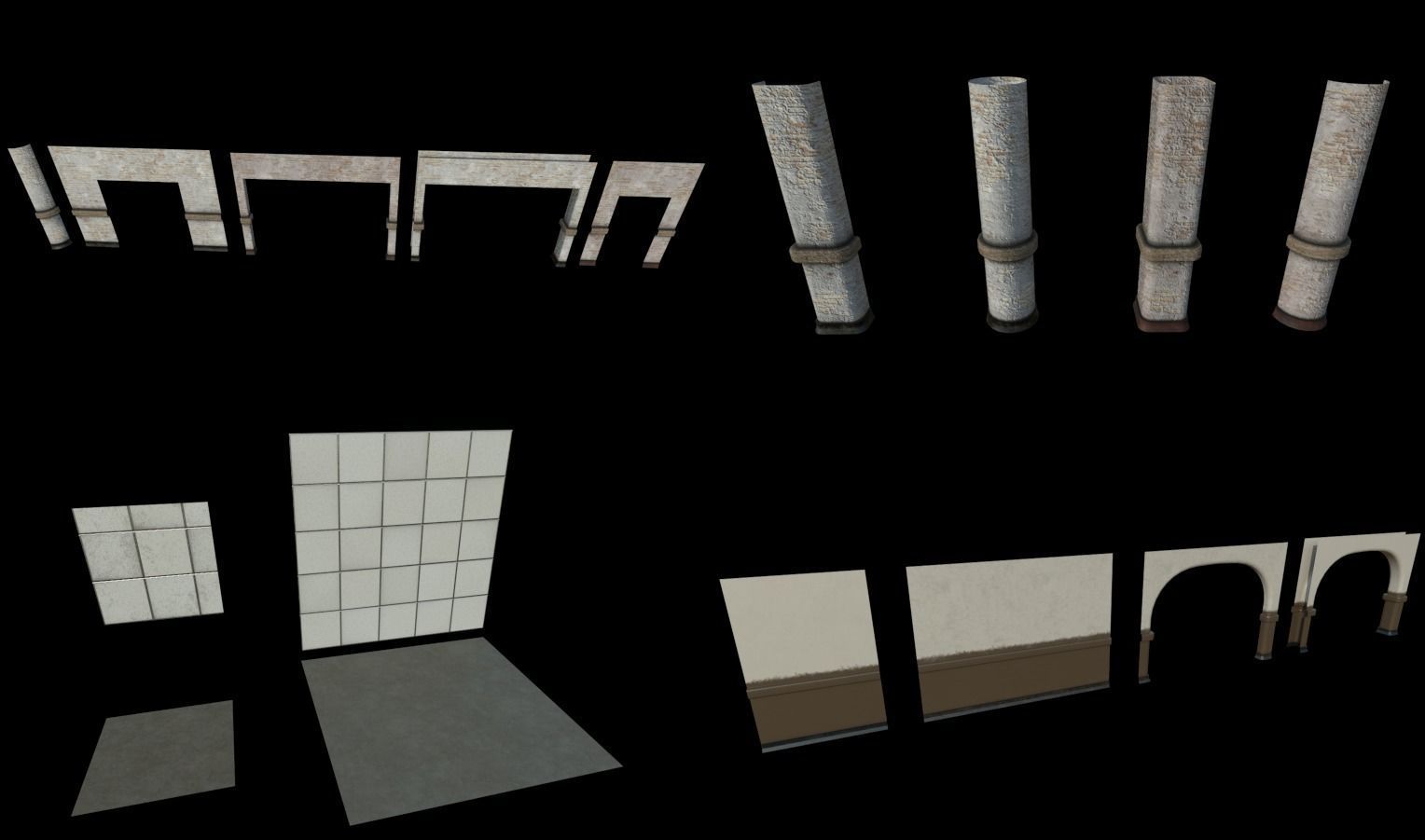 Modular Horror Hospital Pack Low-poly 3D model_17