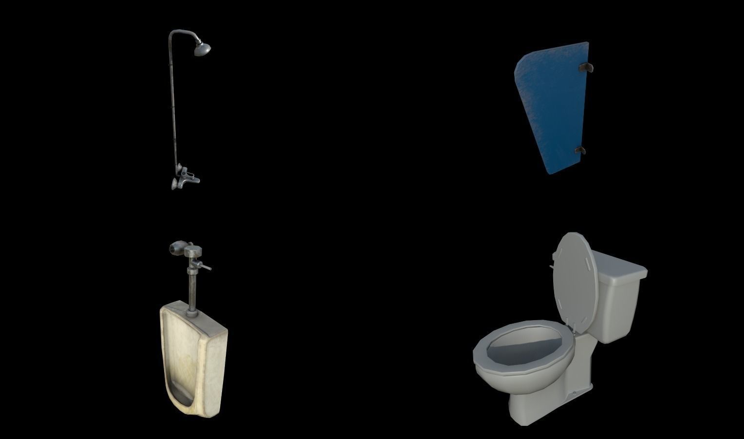 Modular Horror Hospital Pack Low-poly 3D model_37