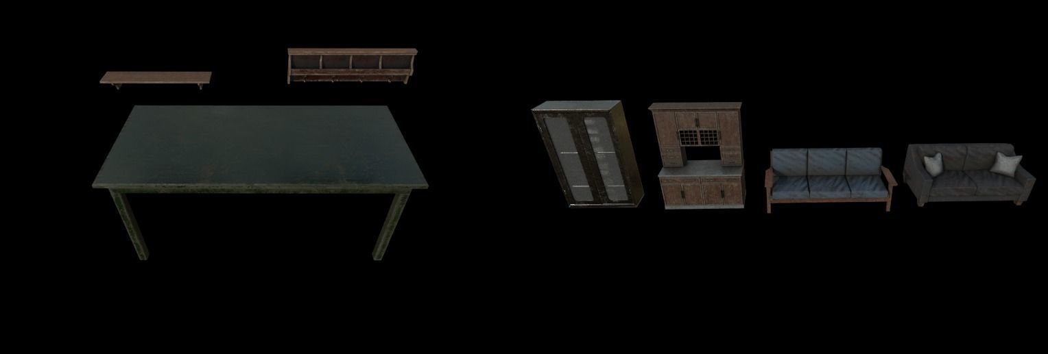 Modular Horror Hospital Pack Low-poly 3D model_33