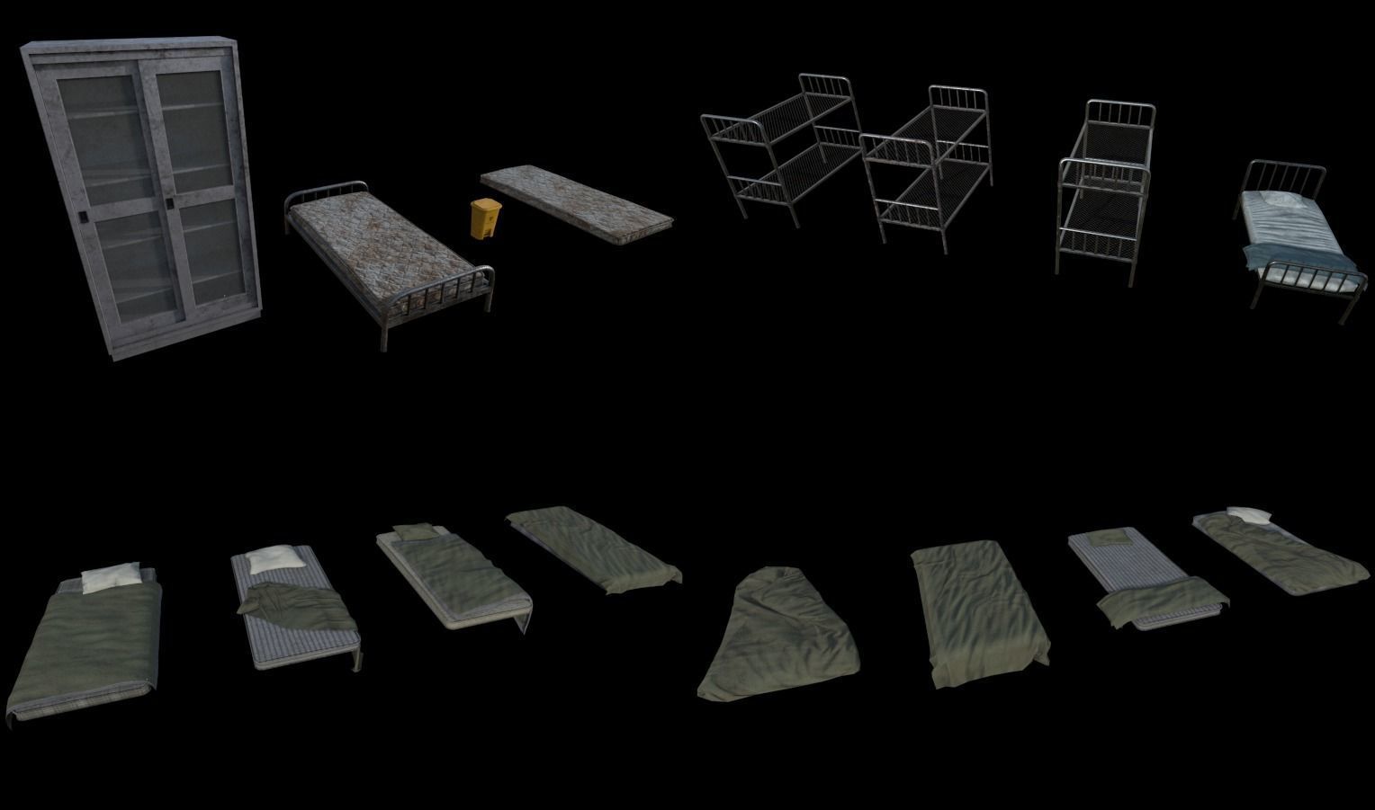 Modular Horror Hospital Pack Low-poly 3D model_56