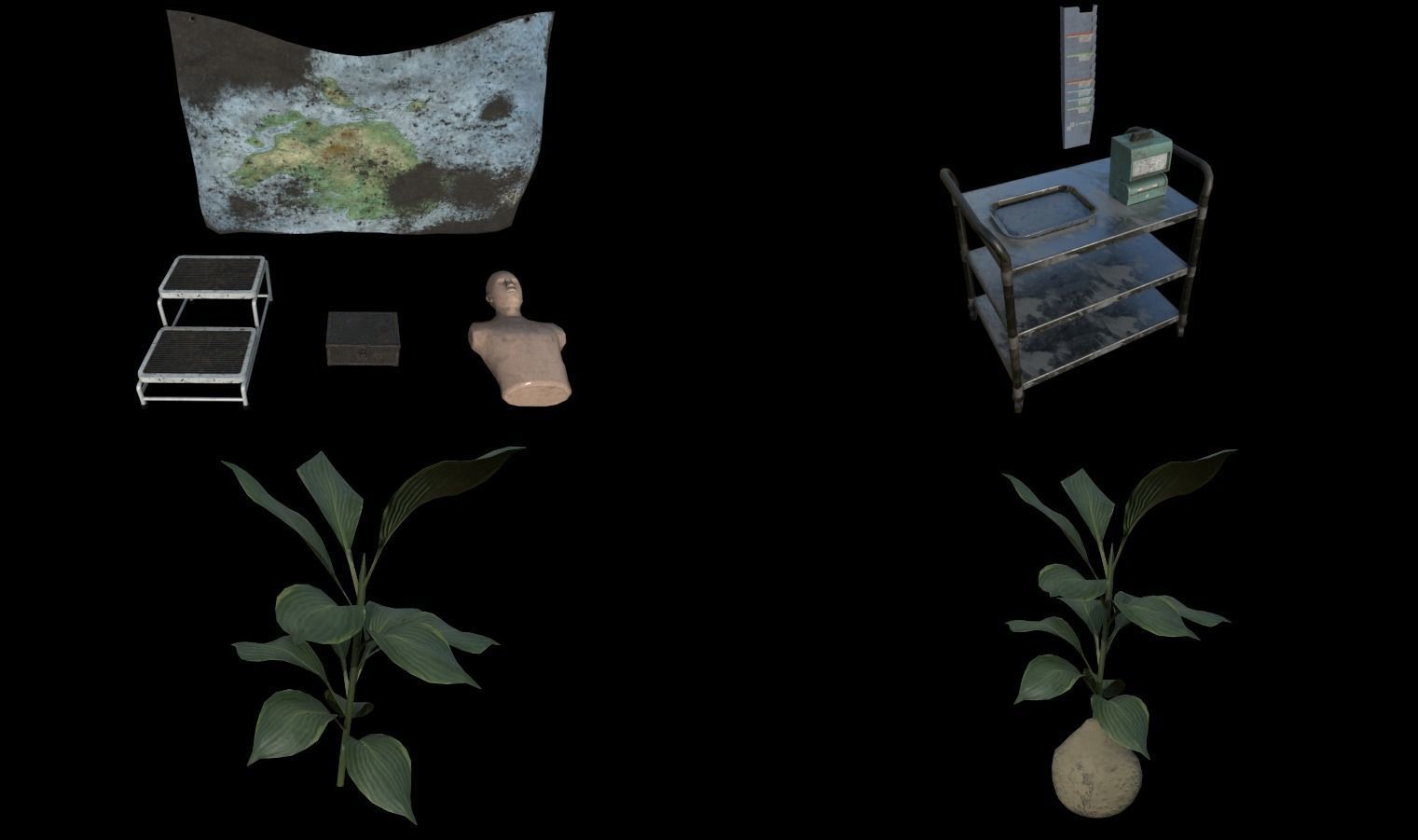 Modular Horror Hospital Pack Low-poly 3D model_52