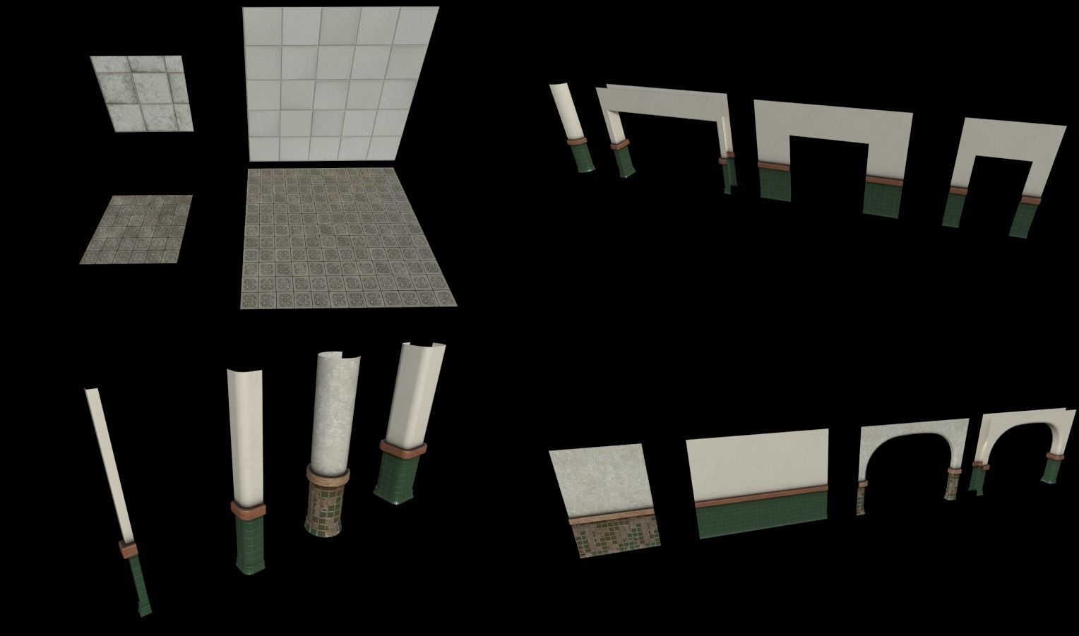 Modular Horror Hospital Pack Low-poly 3D model_15