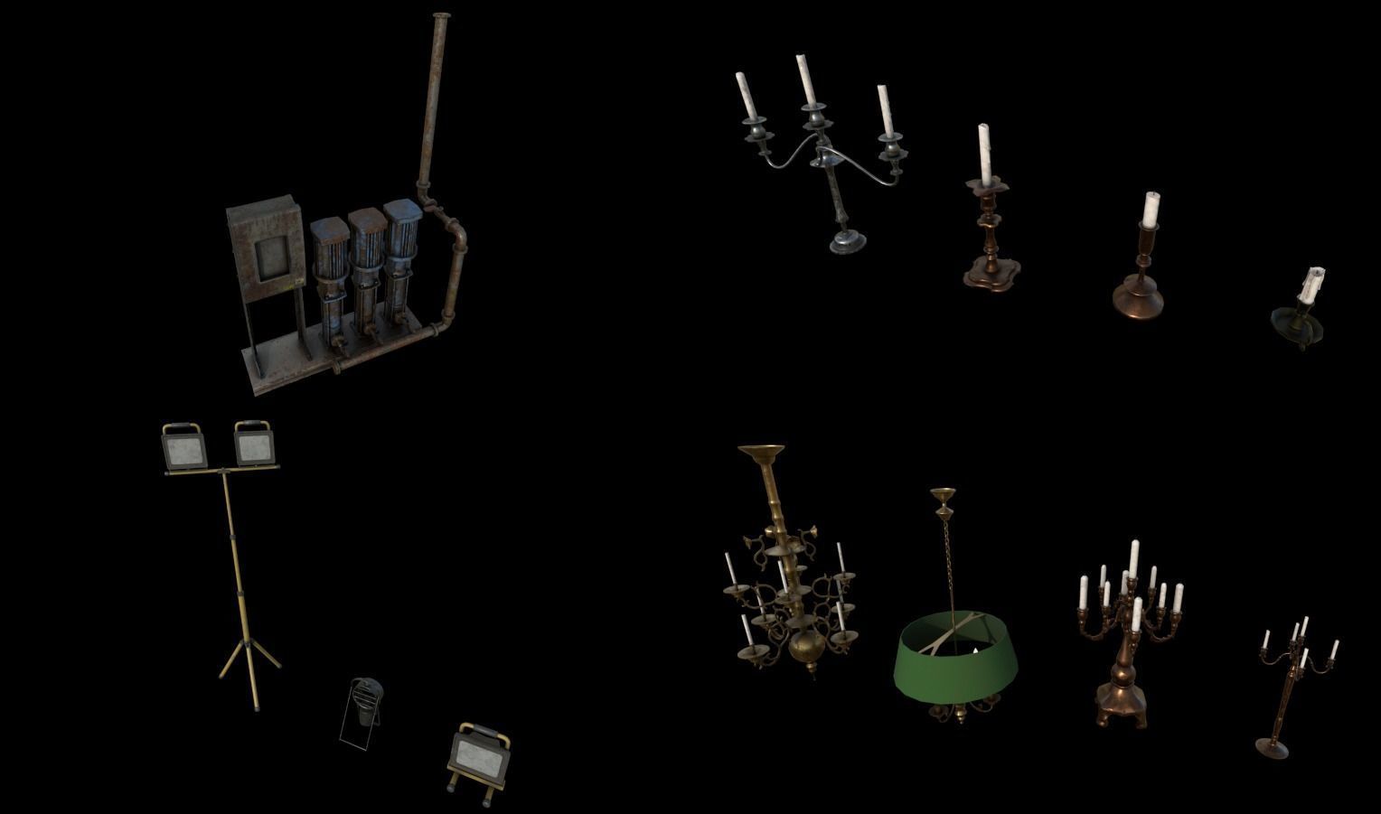 Modular Horror Hospital Pack Low-poly 3D model_34