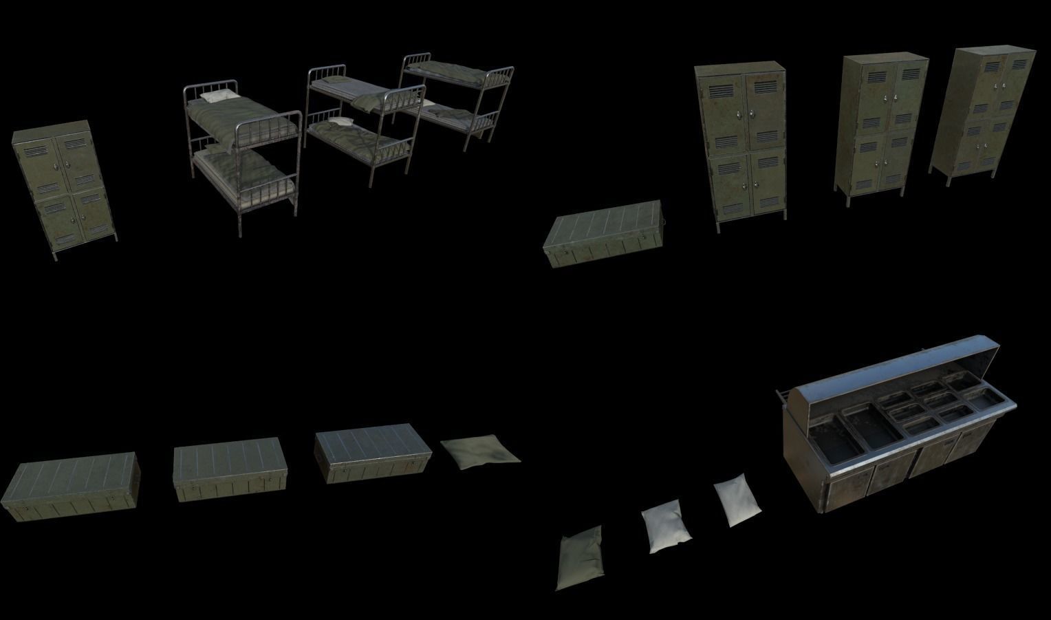 Modular Horror Hospital Pack Low-poly 3D model_58