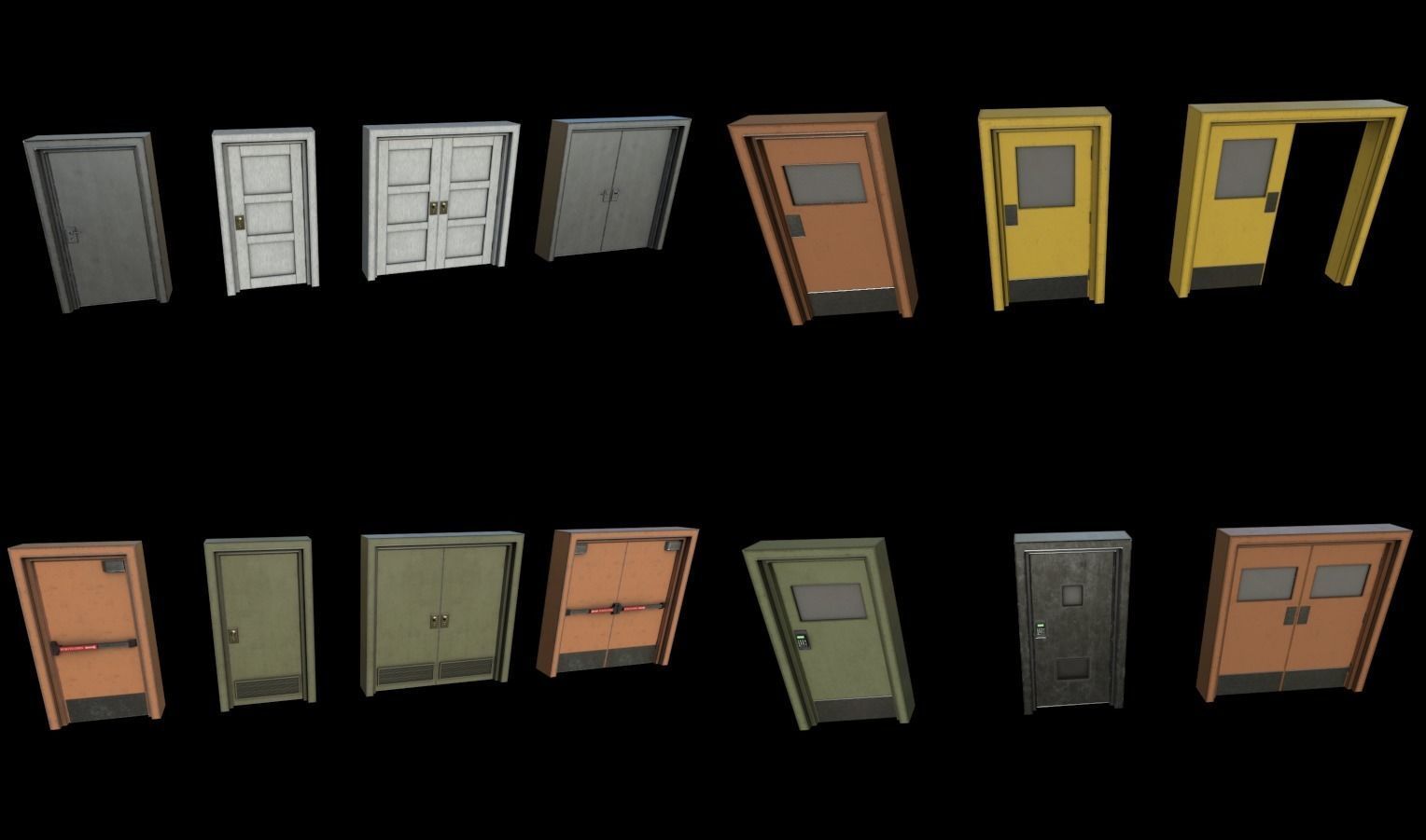 Modular Horror Hospital Pack Low-poly 3D model_11