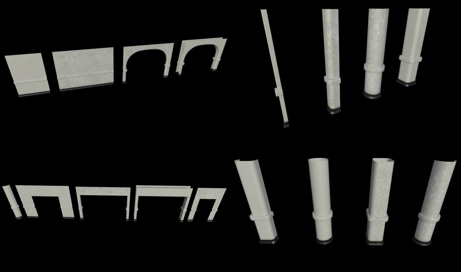 Modular Horror Hospital Pack Low-poly 3D model_19