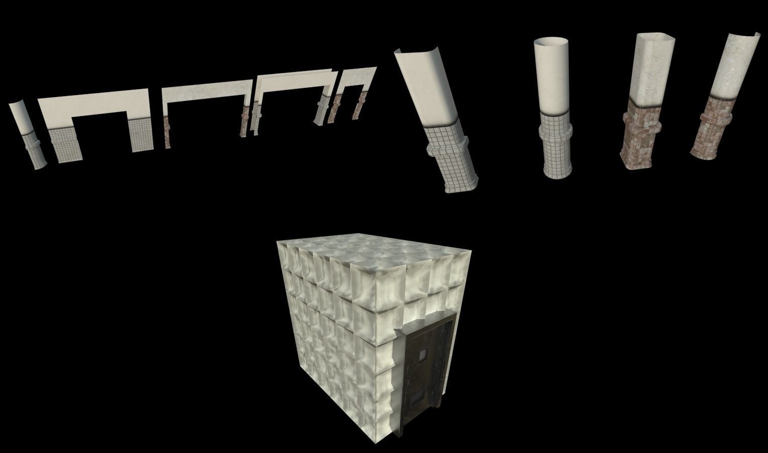 Modular Horror Hospital Pack Low-poly 3D model_27