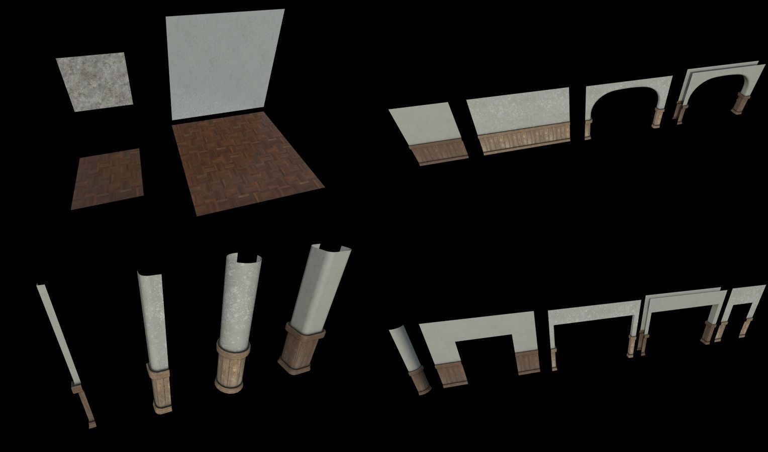 Modular Horror Hospital Pack Low-poly 3D model_25