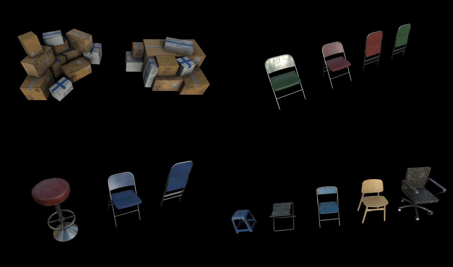 Modular Horror Hospital Pack Low-poly 3D model_30