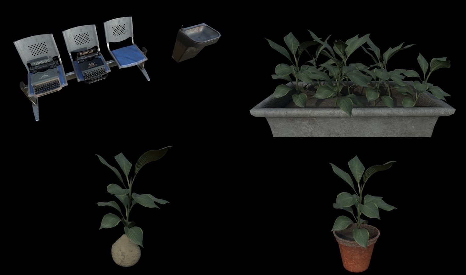 Modular Horror Hospital Pack Low-poly 3D model_39