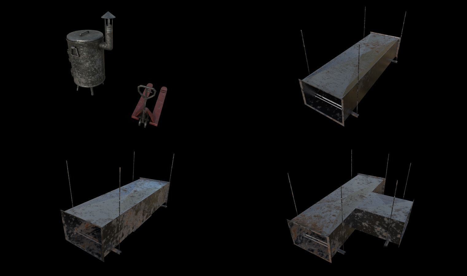 Modular Horror Hospital Pack Low-poly 3D model_46