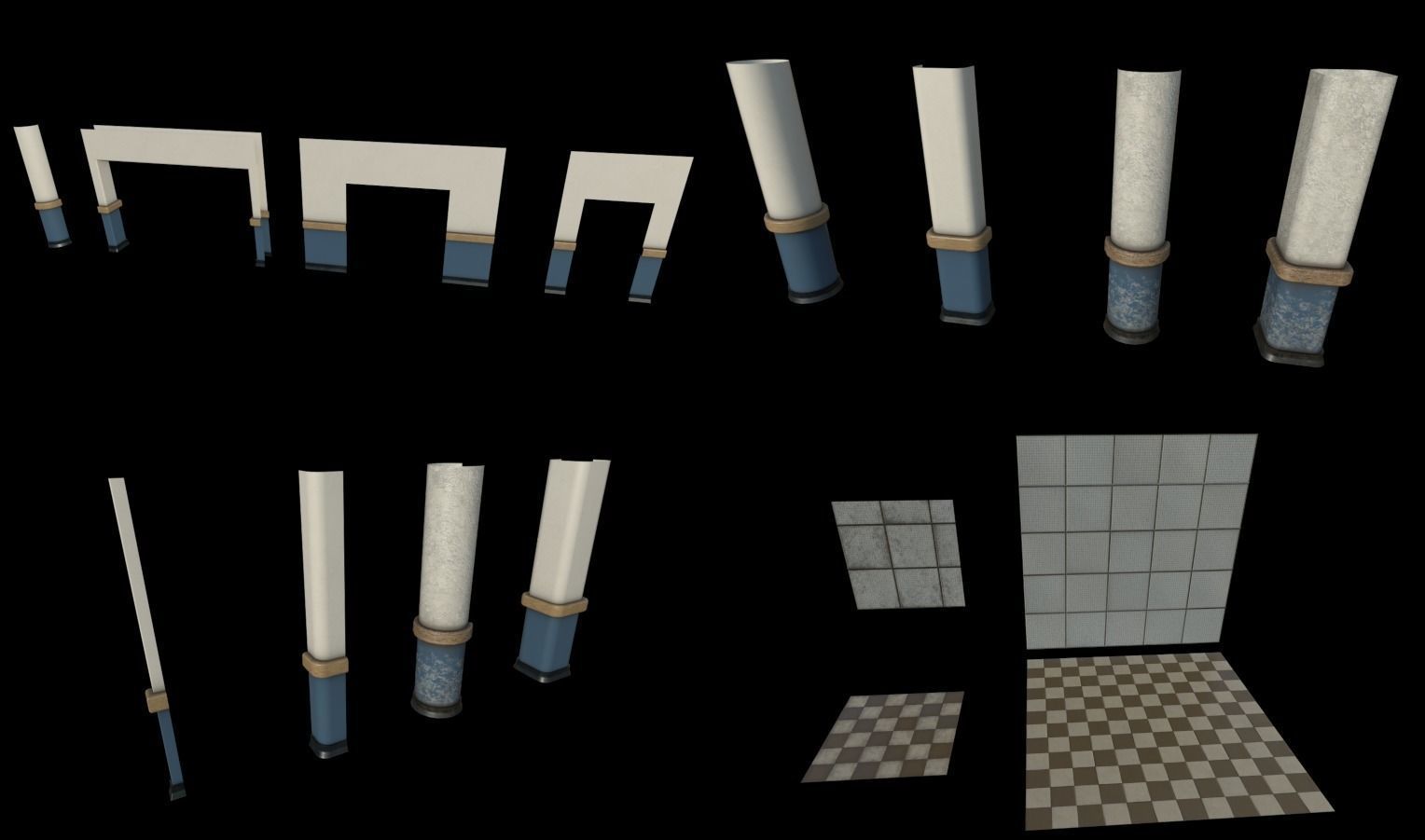 Modular Horror Hospital Pack Low-poly 3D model_13