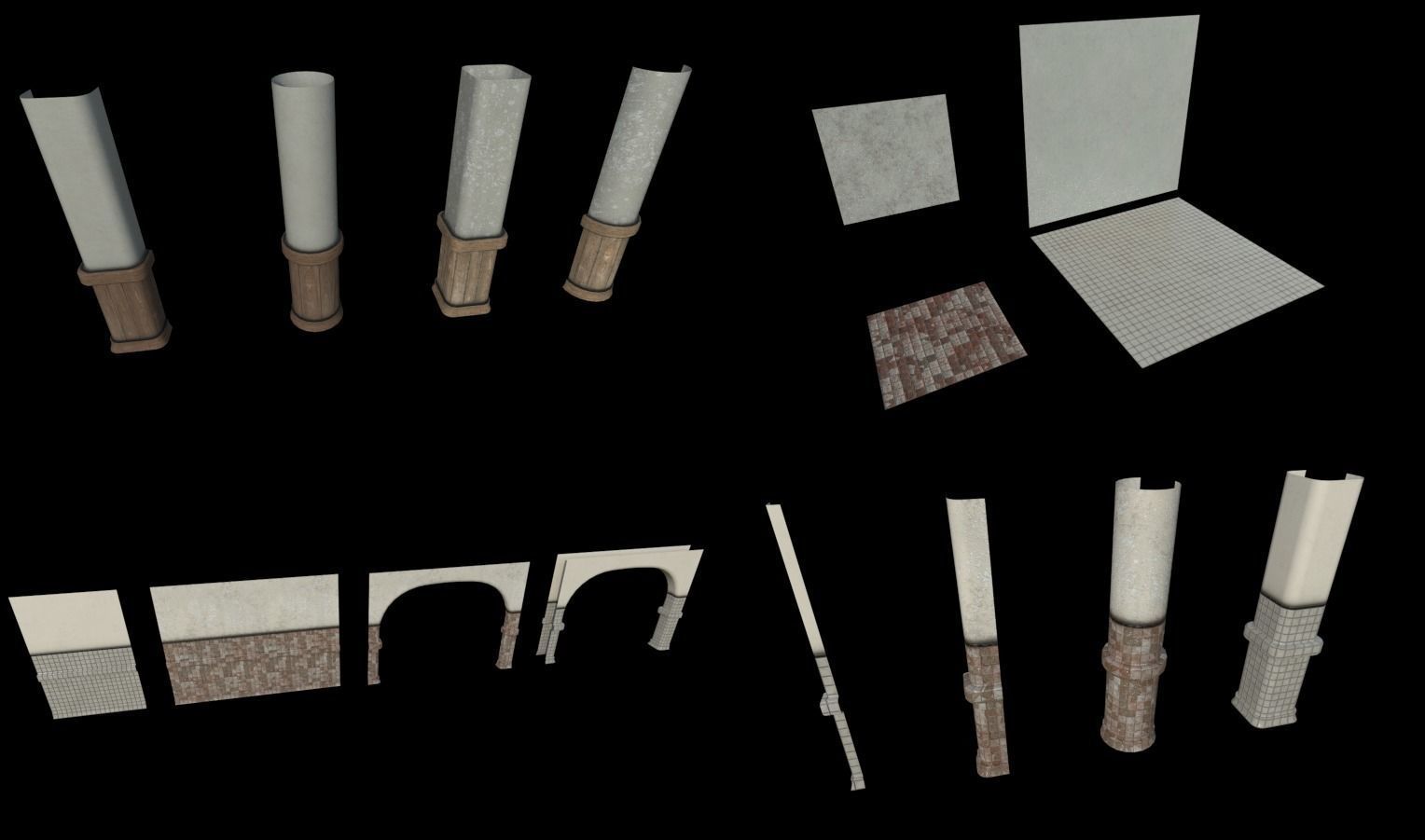 Modular Horror Hospital Pack Low-poly 3D model_26