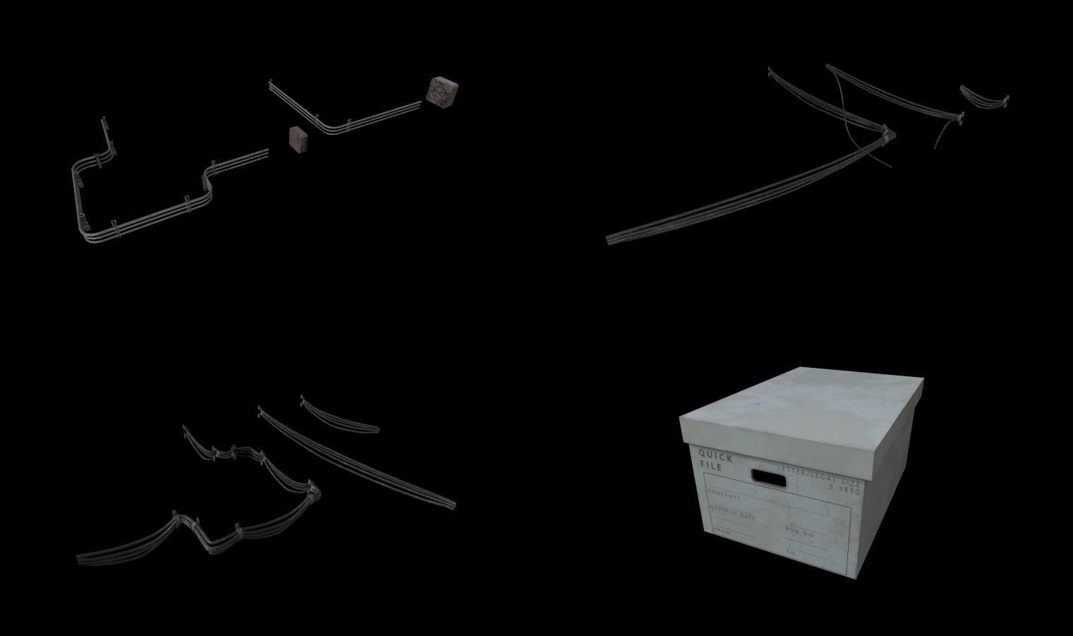 Modular Horror Hospital Pack Low-poly 3D model_50