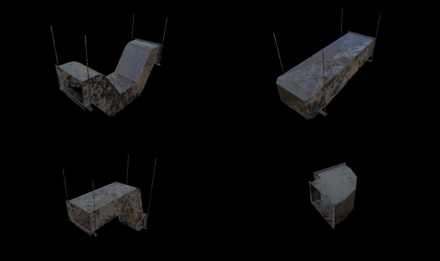 Modular Horror Hospital Pack Low-poly 3D model_47