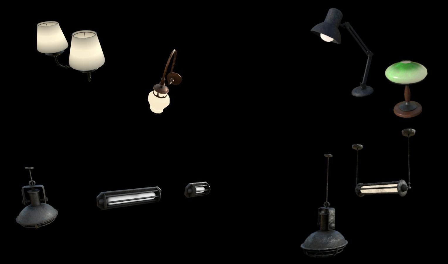 Modular Horror Hospital Pack Low-poly 3D model_35