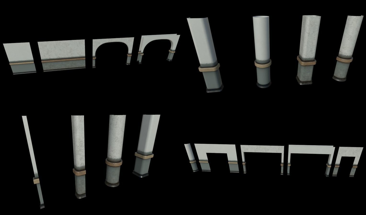 Modular Horror Hospital Pack Low-poly 3D model_14