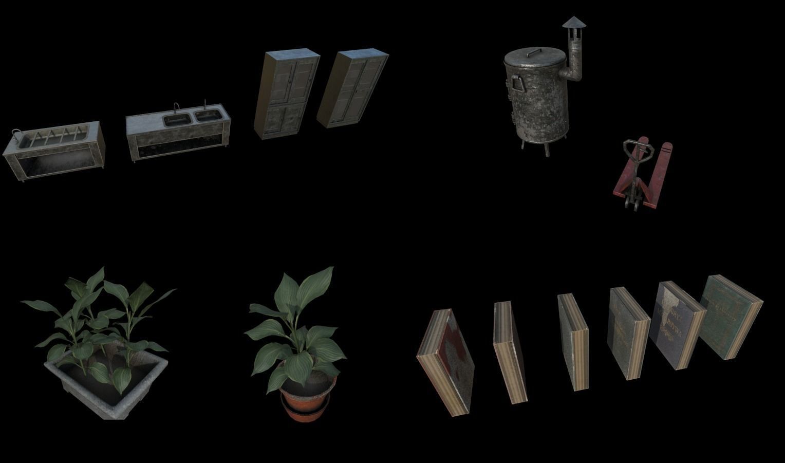 Modular Horror Hospital Pack Low-poly 3D model_55