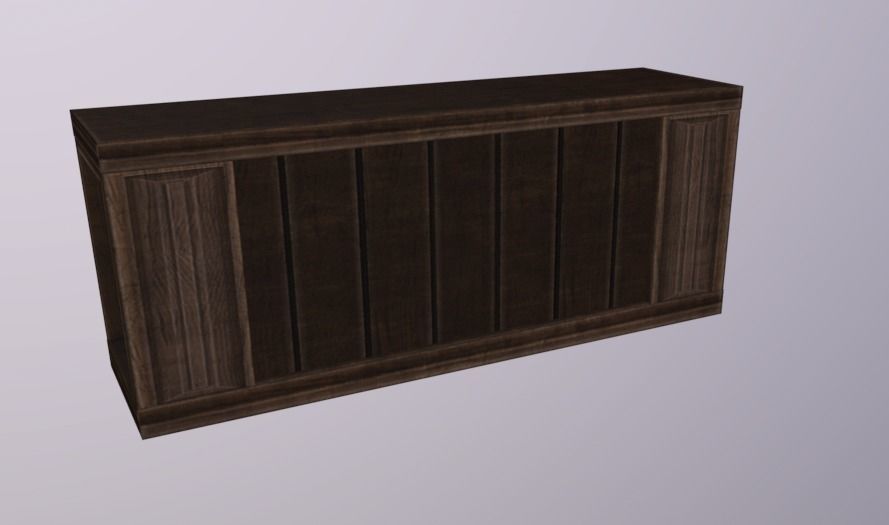 Book Case Short Low-poly 3D model_4