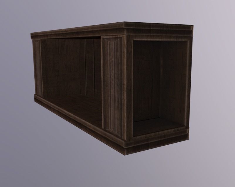 Book Case Short Low-poly 3D model_3