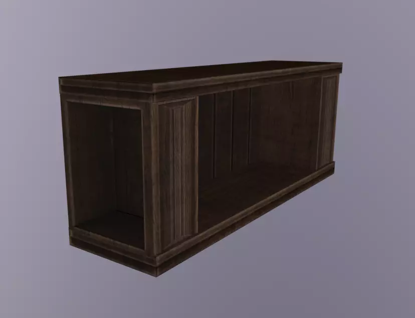 Book Case Short Low-poly 3D model_0