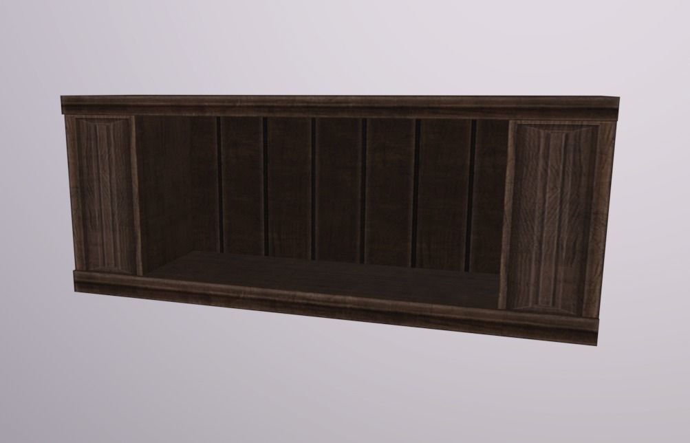 Book Case Short Low-poly 3D model_2