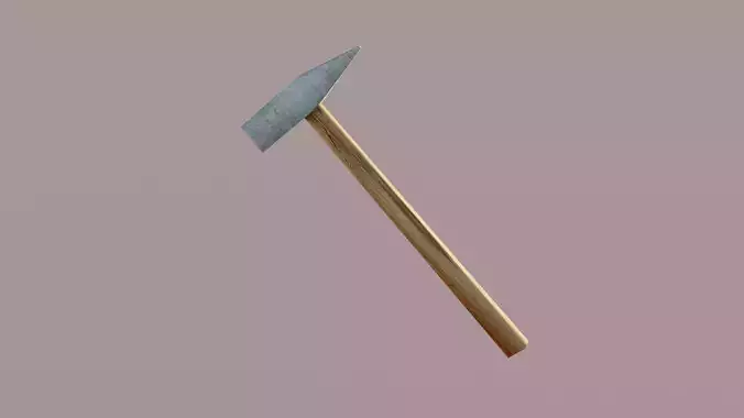 low poly hammer