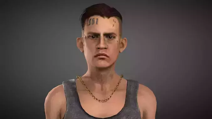 Gangsta Trap Mafia Hip Hop Jonkie character  Low-poly 3D model