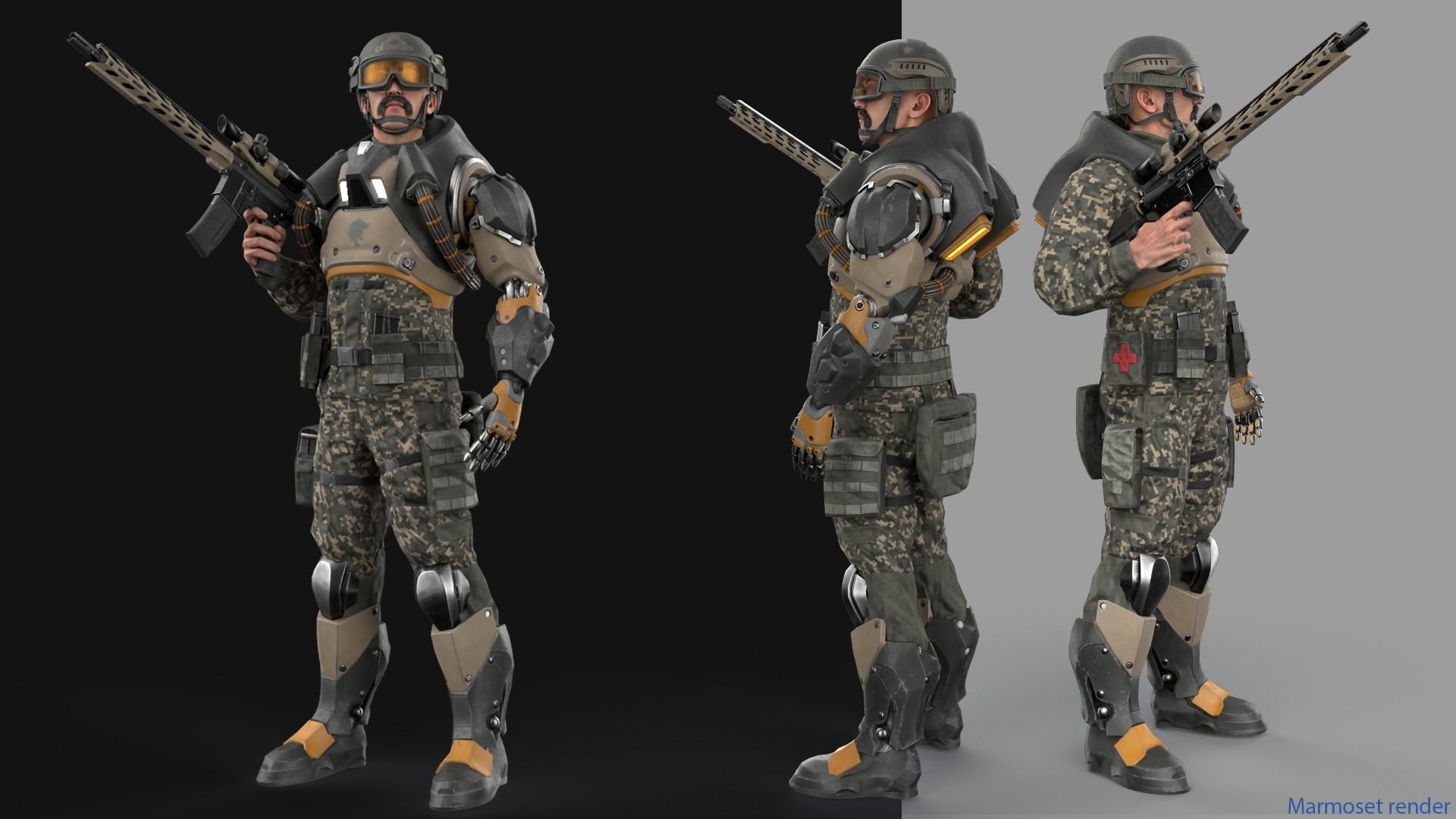Freedom Soldier Low-poly 3D model_5