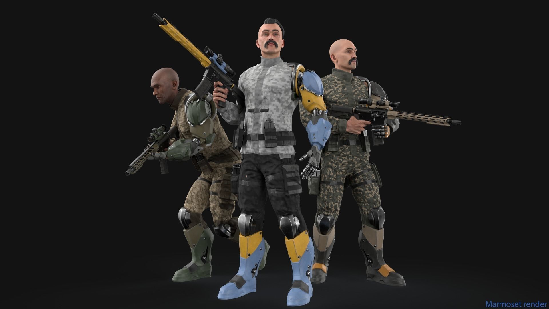 Freedom Soldier Low-poly 3D model_10