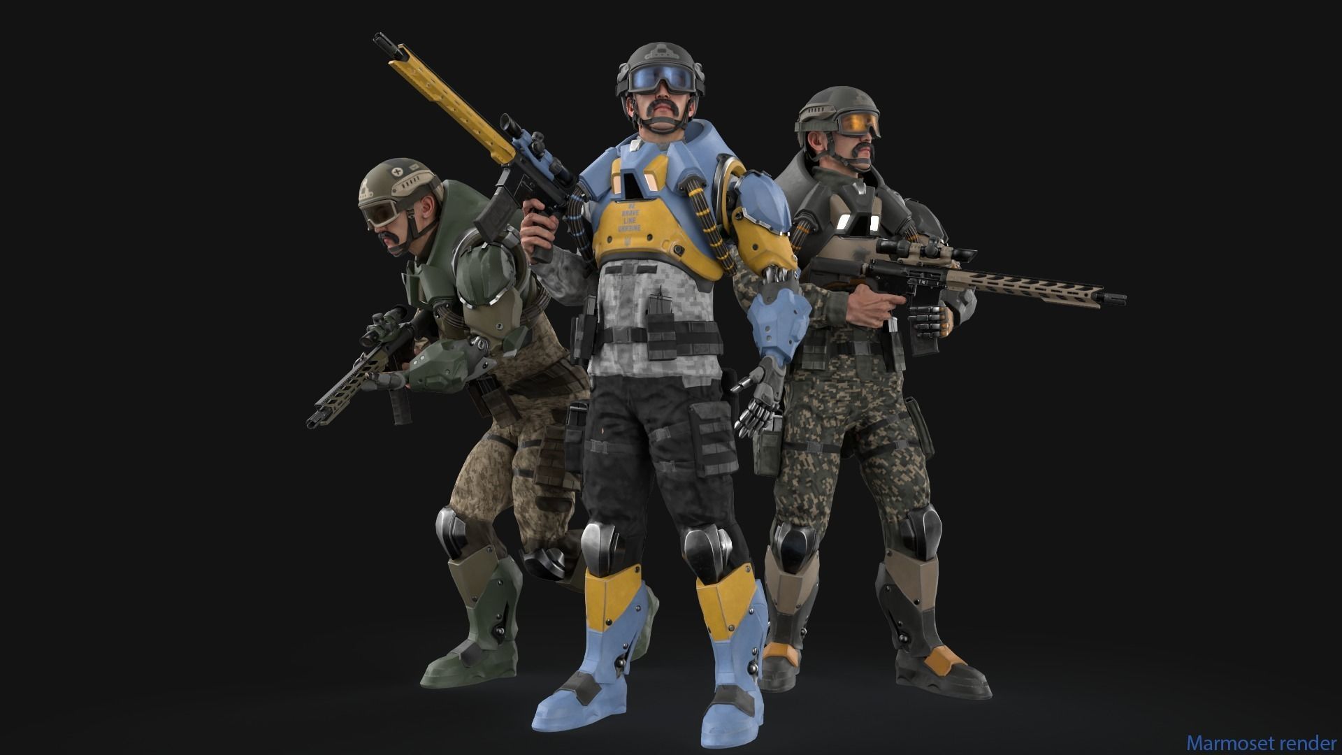 Freedom Soldier Low-poly 3D model_9