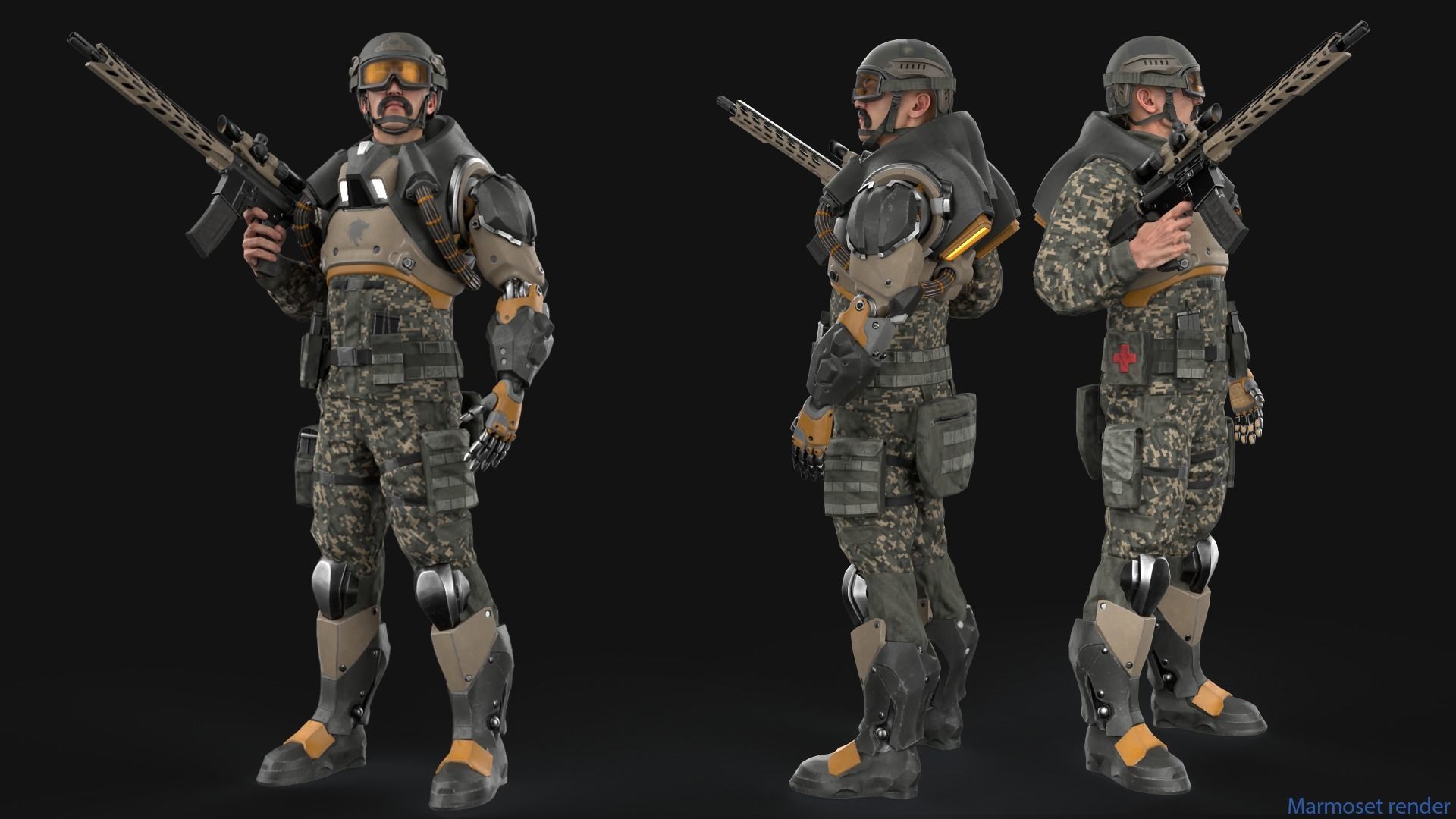 Freedom Soldier Low-poly 3D model_8