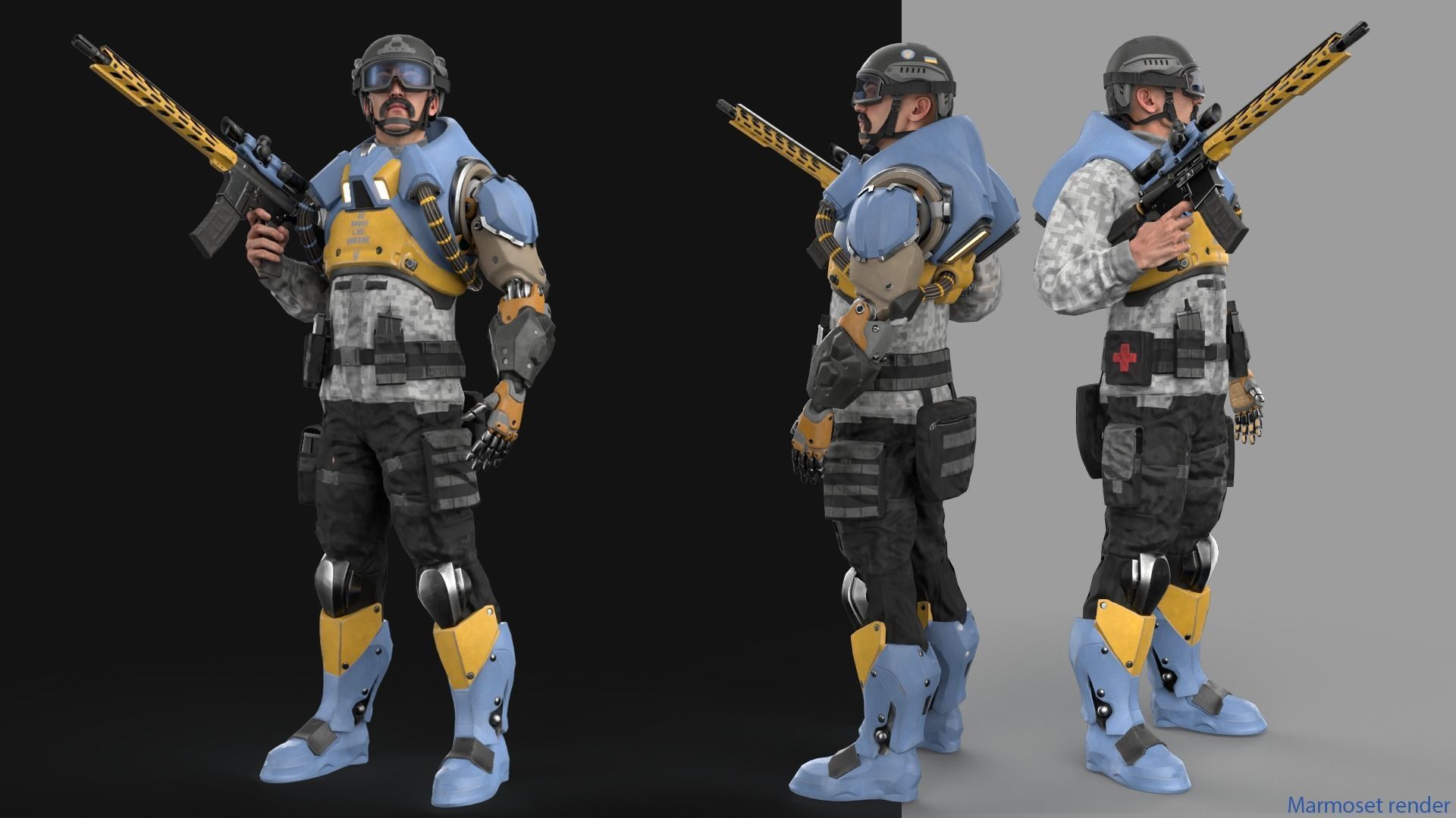 Freedom Soldier Low-poly 3D model_4