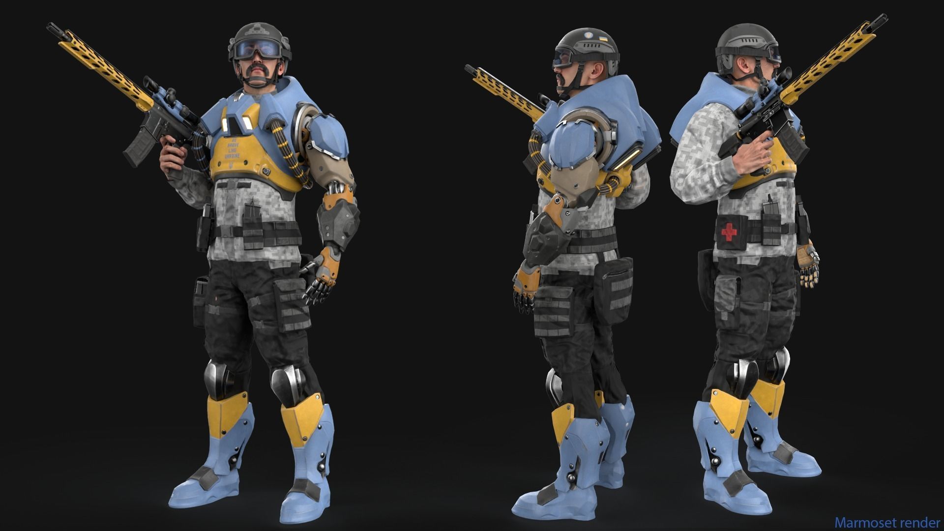 Freedom Soldier Low-poly 3D model_6