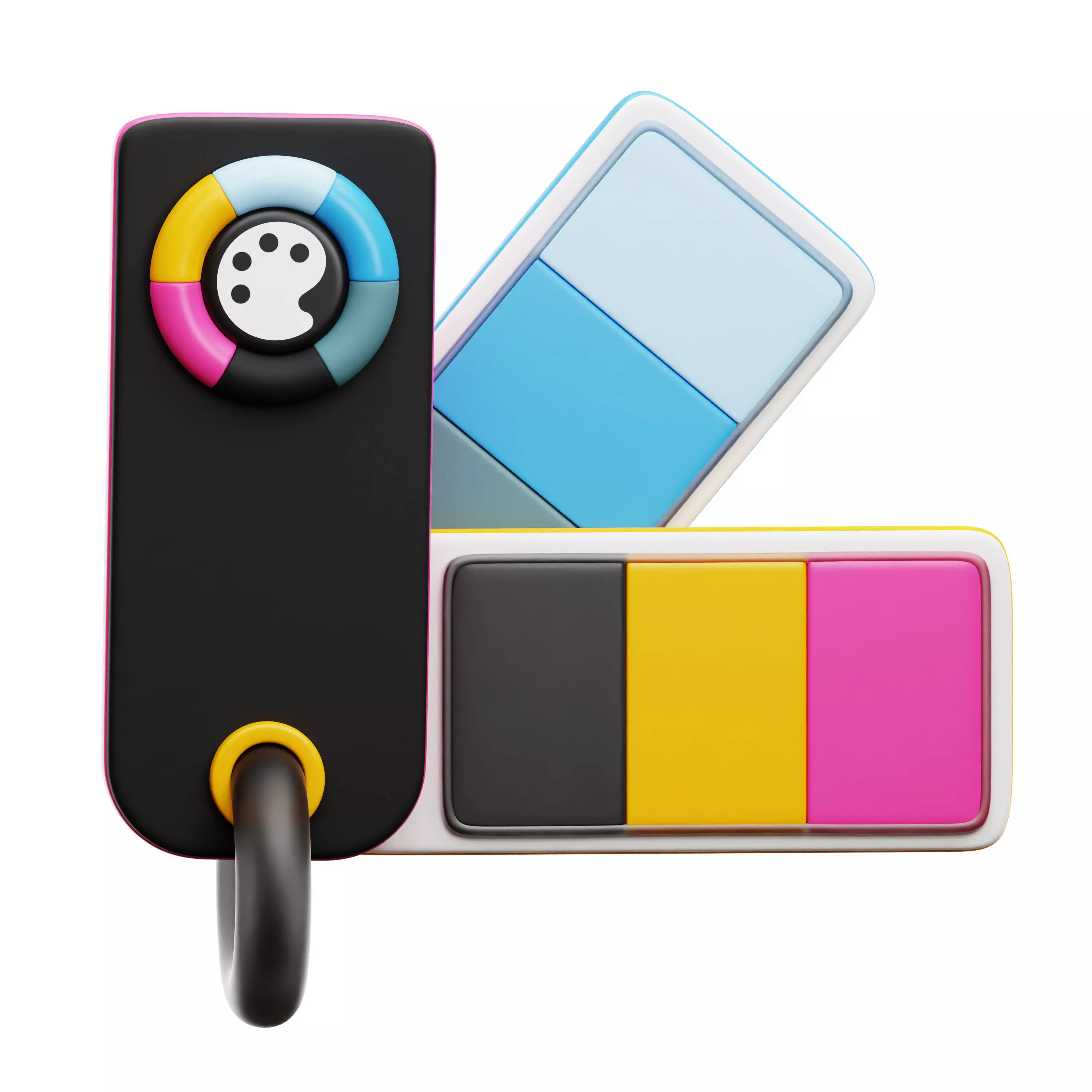 Color Palette 3D Icon Low-poly 3D model_0