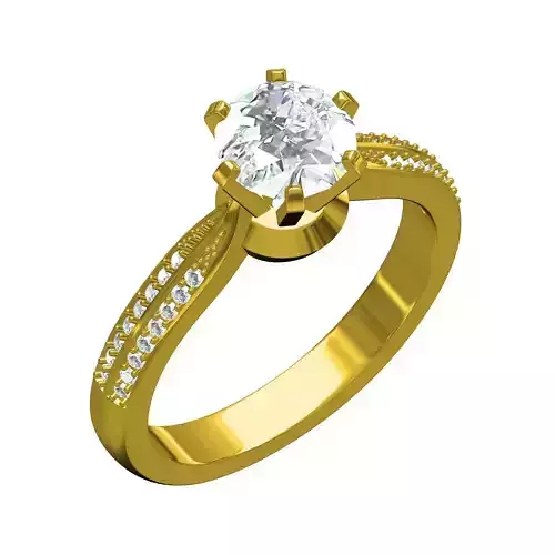 6 Prong Solitaire Cathedral Ring