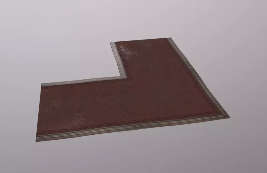 Floor Carpet Corner Low-poly 3D model_0