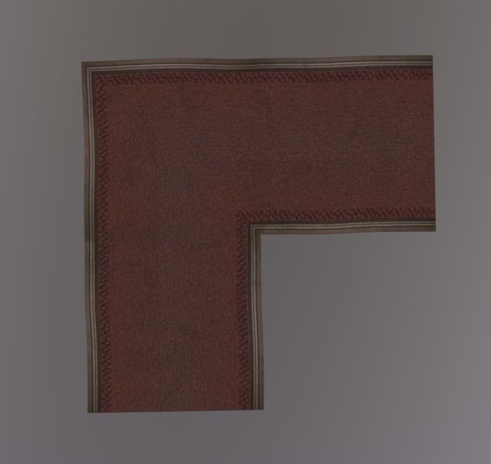 Floor Carpet Corner Low-poly 3D model_5