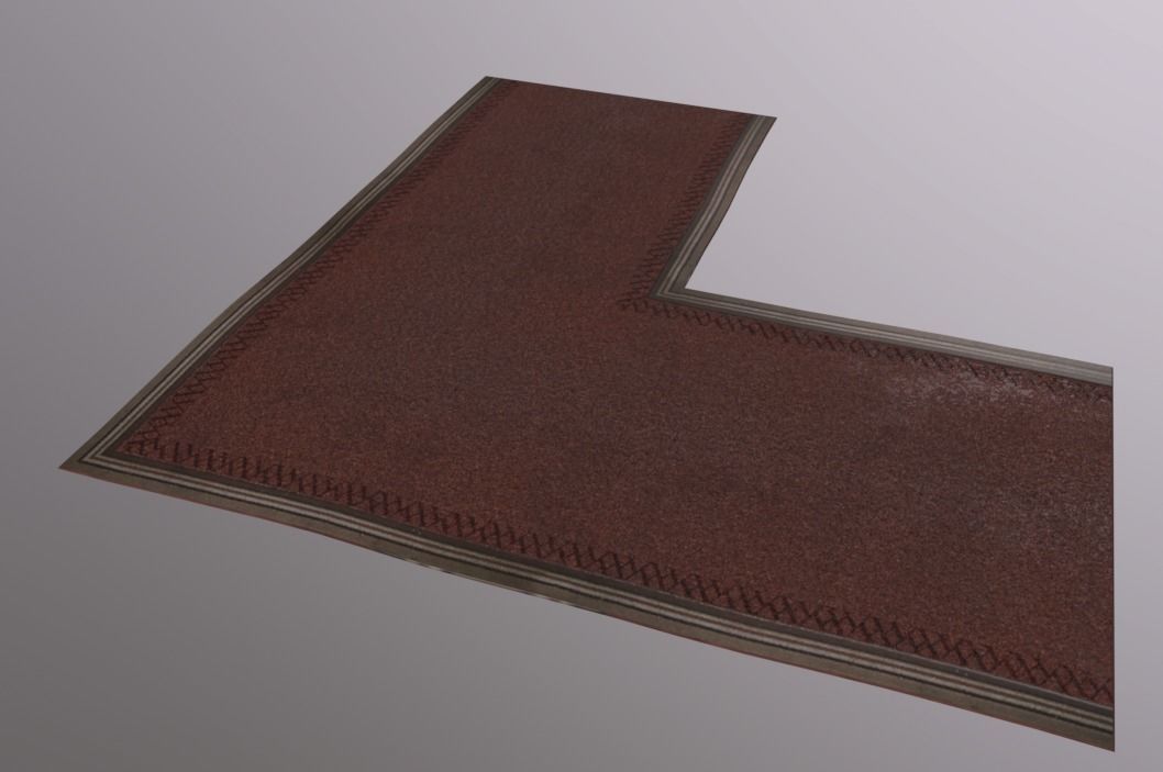 Floor Carpet Corner Low-poly 3D model_3