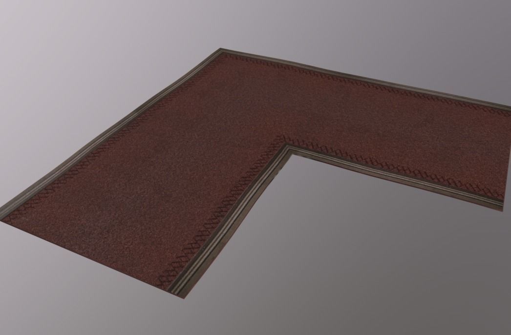 Floor Carpet Corner Low-poly 3D model_4