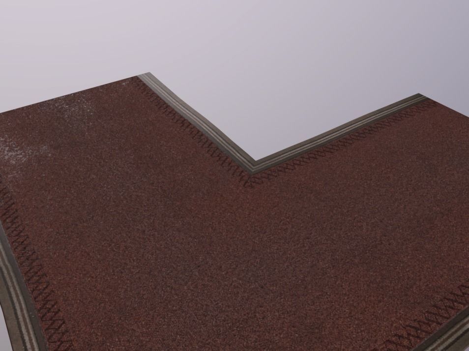 Floor Carpet Corner Low-poly 3D model_2