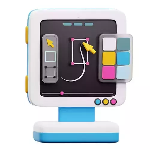 Design Software 3D Icon Low-poly 3D model