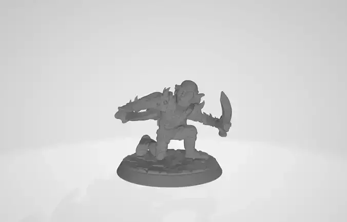 Gnome Rogue DnD Character 30mm Base 3D Print Model