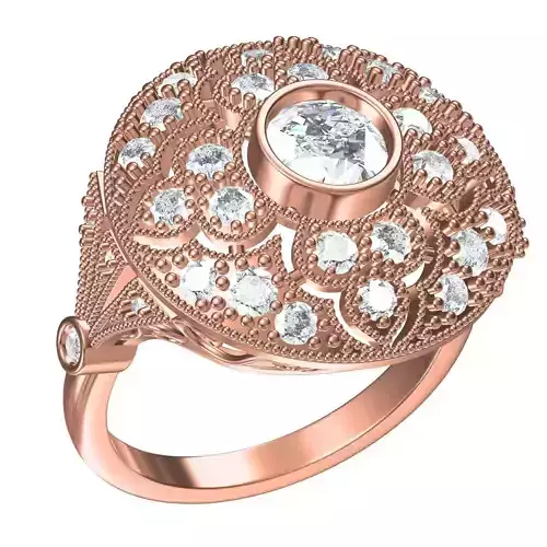 Floral Design Vintage Wedding Ring