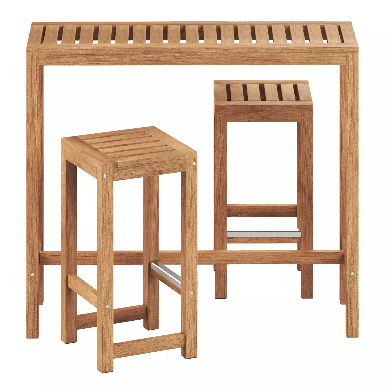 NAMMARO Rectangular bar table and 2 bar stools IKEA 3D model_0