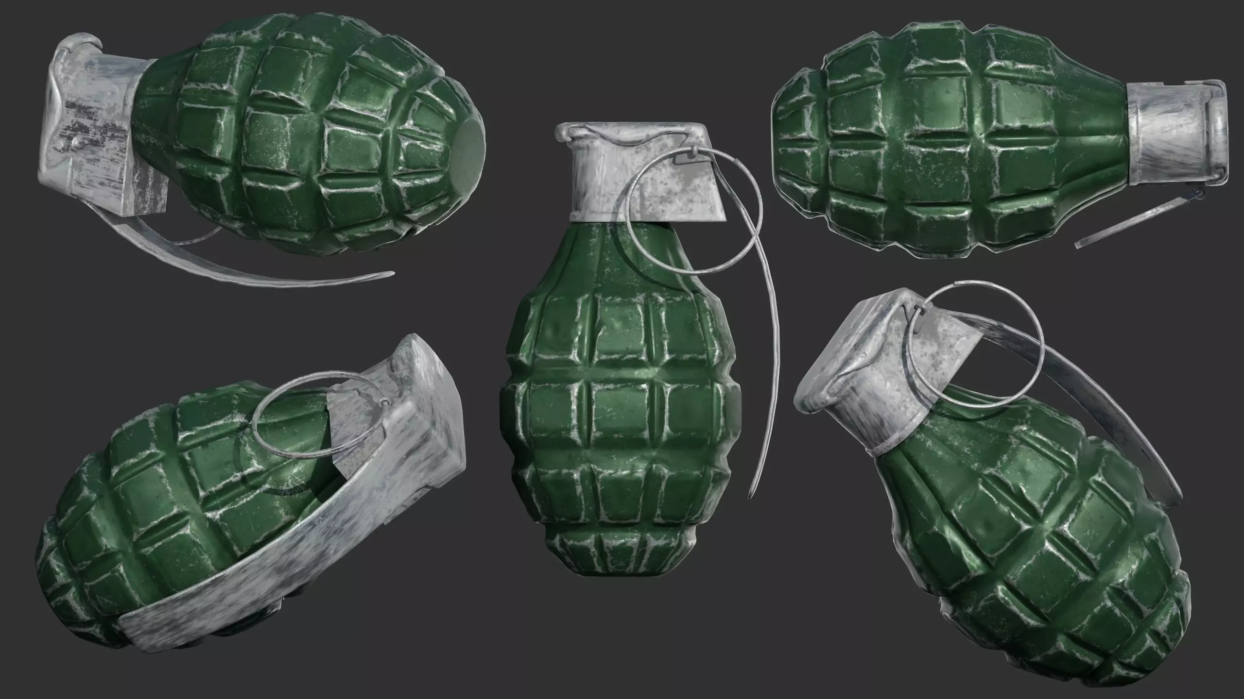 Hand grenade Low-poly 3D model_0